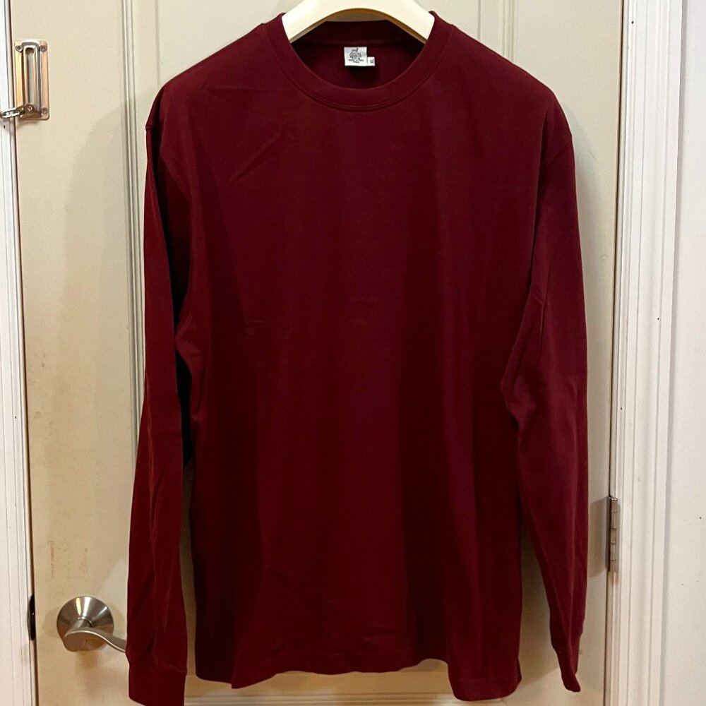 Peruvian Connection Men's Size XL 100% Pima Cotton L/S Crew Neck T-Shirt. Red.